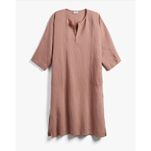 Parachute 100% Linen House Dress Caftan Size Large Midi Clay Lagenlook